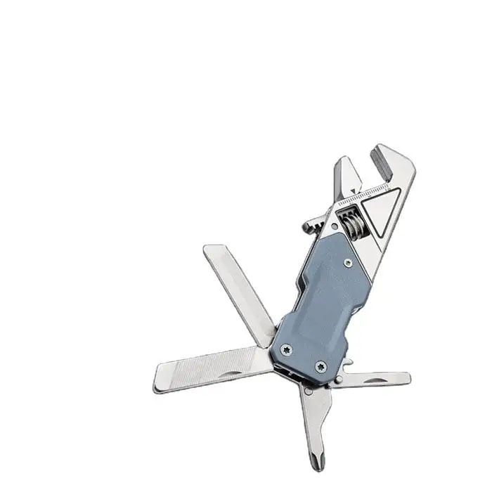 6-in-1 Portable Stainless Steel Multifunctional DIY Multitool Adjustable Torque Wrench Knife Bottle Opener-Foldable Design