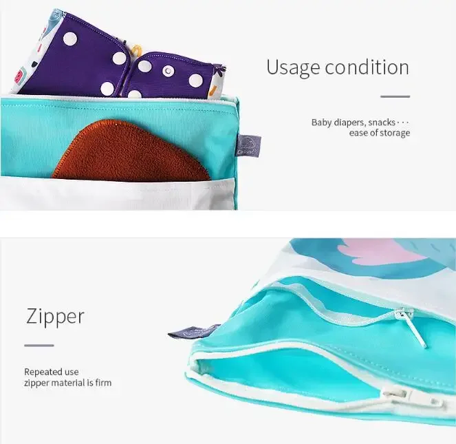 Happyflute Factory Wholesale Baby Cloth Diaper Wet Bag Waterproof Makeup Bag Traveling Gym Diaper For Pool Swimming Bathing Suit