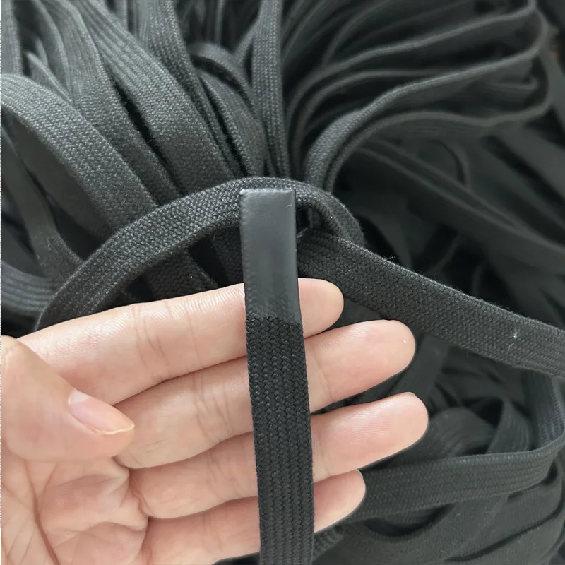 Wholesale Polyester Black color coated silicone dipped end rubber tips pants drawcord for garments