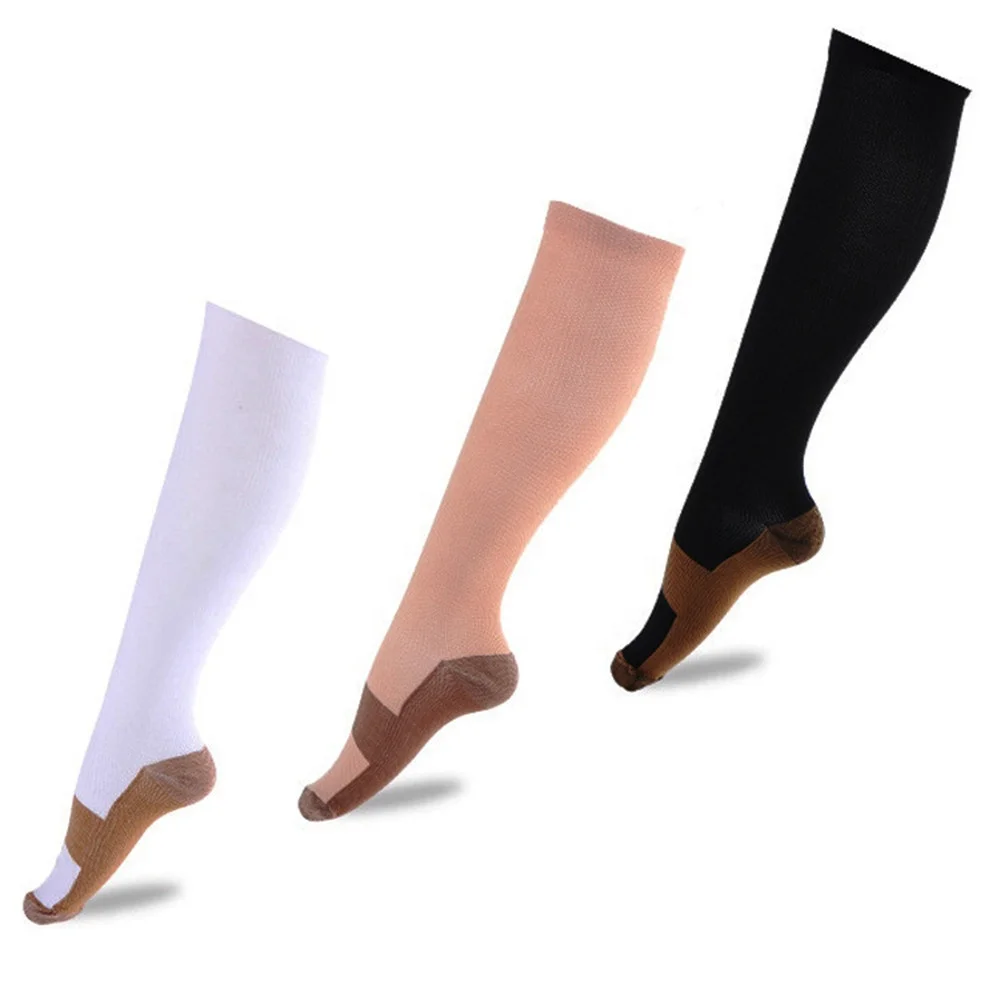 women nurse nylon spandex stockings socks medical grade 20-30 mmhg copper compression socks