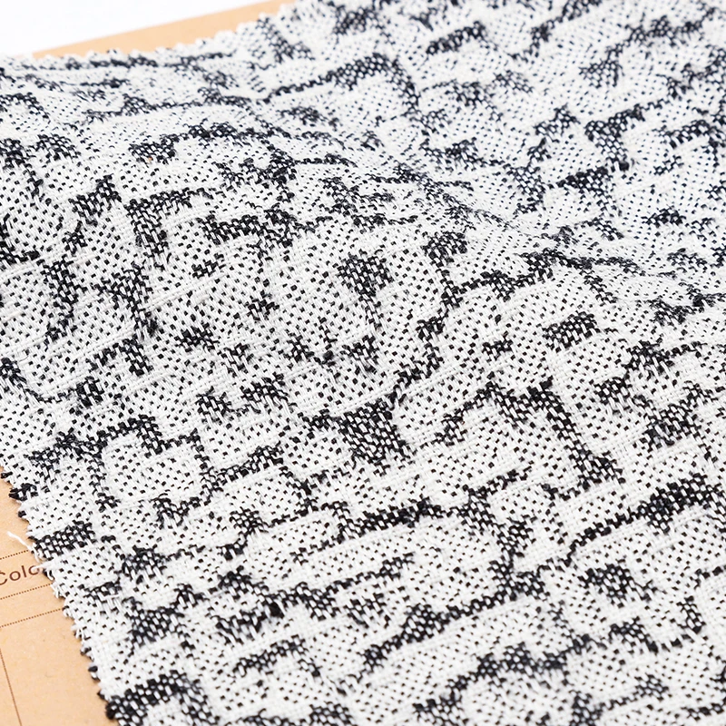 
Woven eco-friendly stretch cotton spandex hemp jacquard fabrics for clothing 