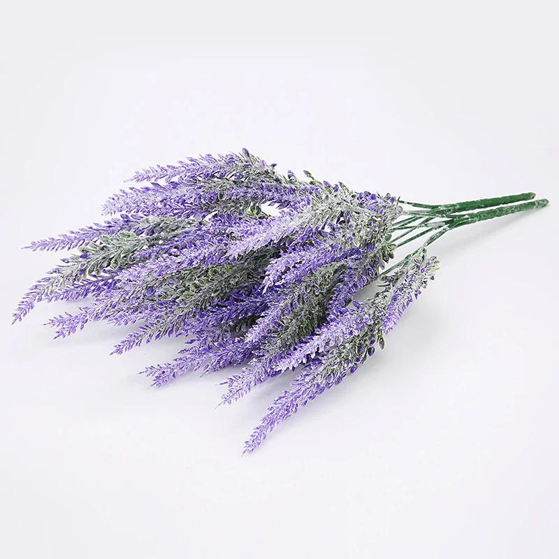 Hot Sale Artificial Flowers Plastic Lavender Flower Bouquet 5 Branches For Outdoor Garden Decoration