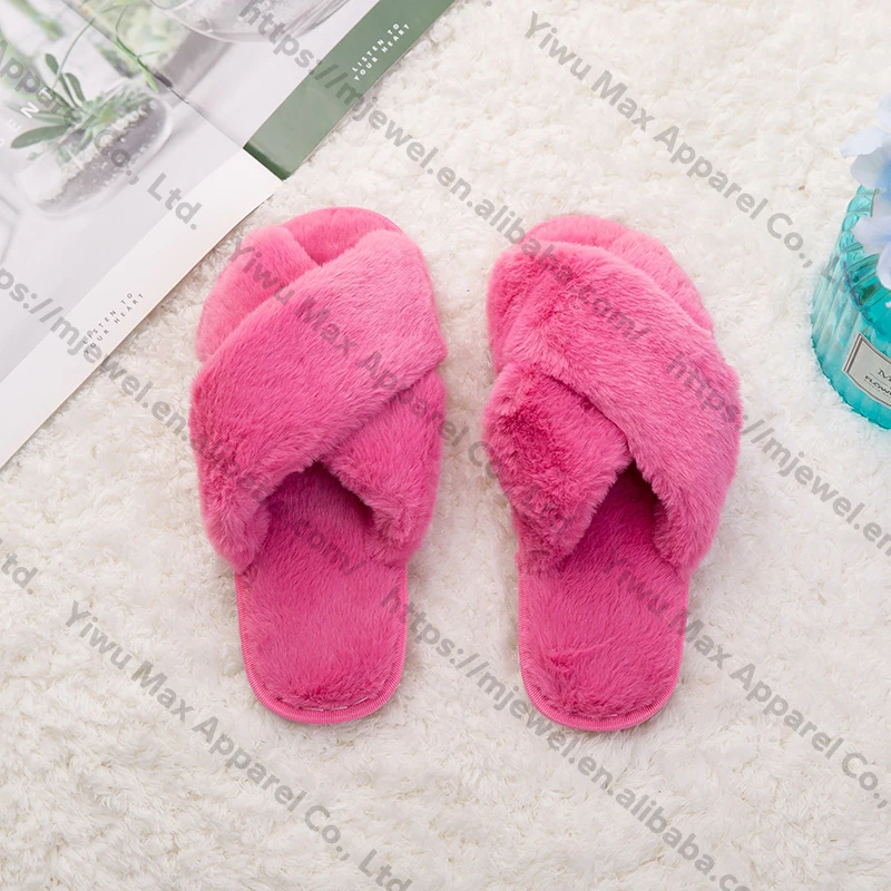 Custom Concha Cozy Fluffy Home Plush Ladies Winter Fuzzy House Furry Fancy Fashion Fur slippers for Women