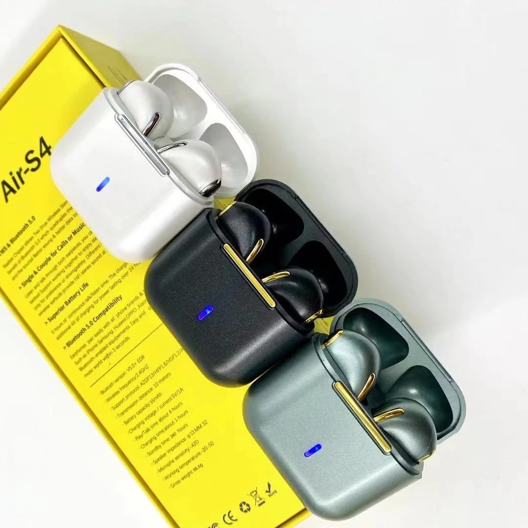 Самая продаваемая тонировка для Air-S4 True Wireless Hi-Fi стерео наушники 20 Гц продолжительное время работы в режиме ожидания: наушники с зарядным футляром