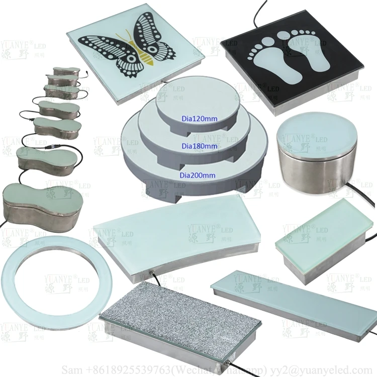 Уличный блок управления из закаленного стекла IP67 RGB DMX512, светодиодный светильник для плитки