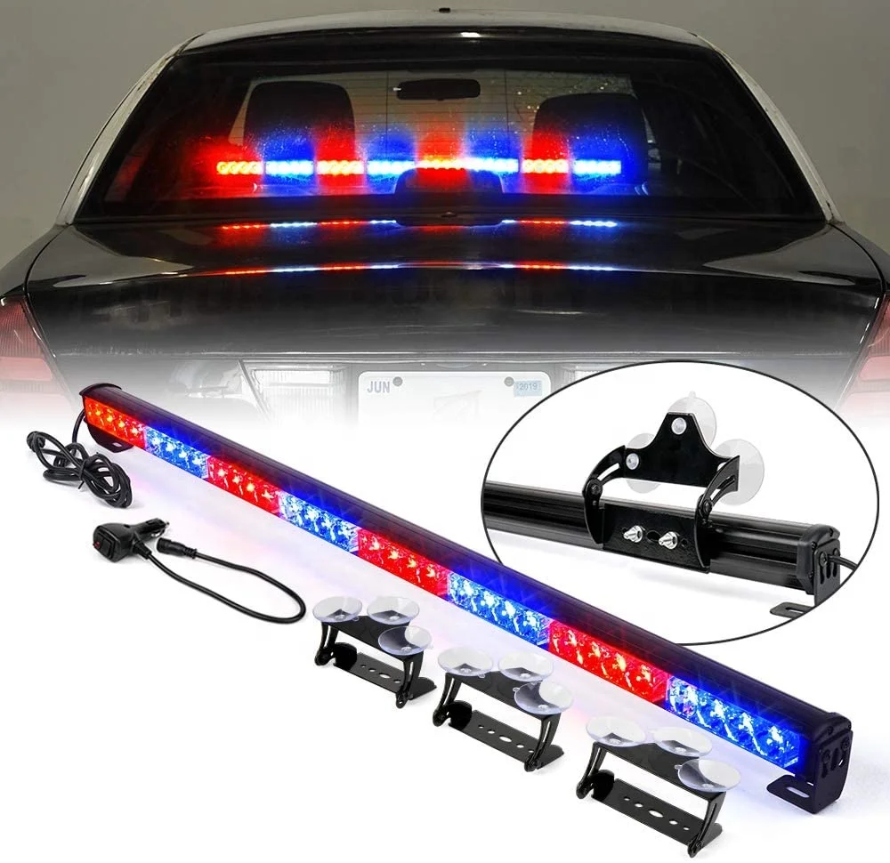 36 inch Strobe Flash Traffic Advisor Police Light bar for Vehicles Truck Car 12v Red Blue 32 LED Warning Emergency Strobe Lights
