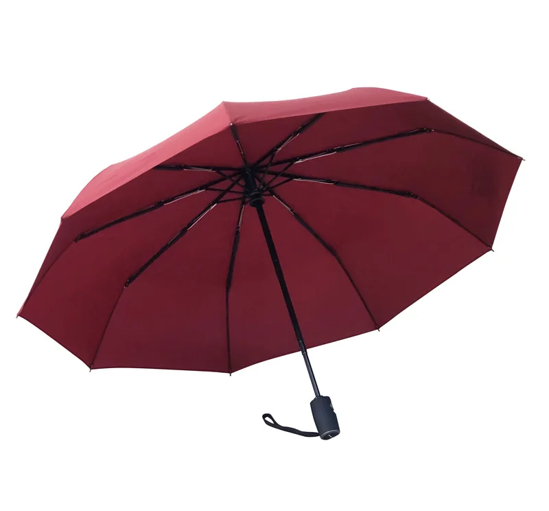 Custom Logo Automatic Open 9ribs Compact Travel Rain Fold Umbrella