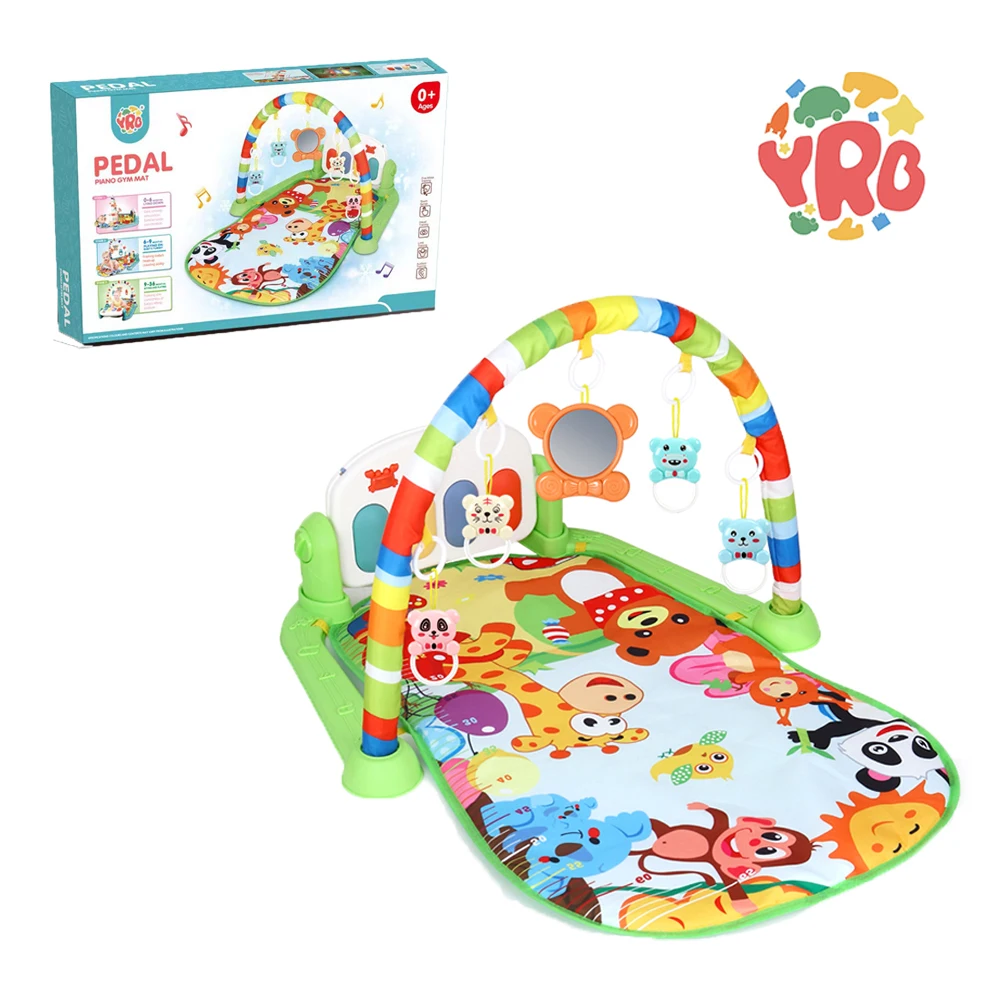 High quality multi functional activity fitness baby sleeping play gym musical mat with pedal piano