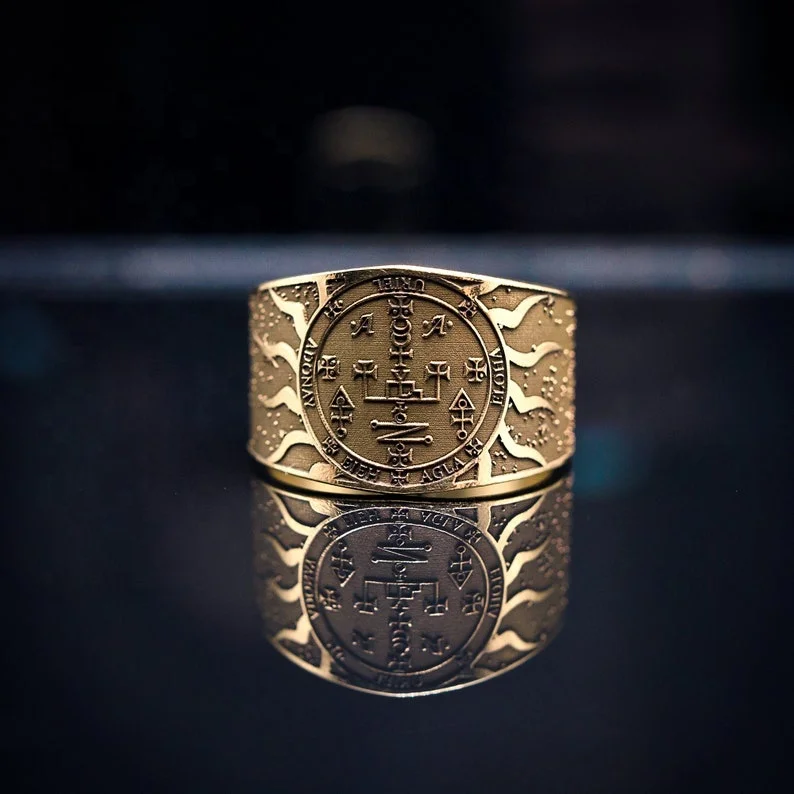 925 sterling silver Archangel URIEL Spirit of Prophesy Seal of Solomon kabbalah amulet adjustable ring kabbalah talisman angel