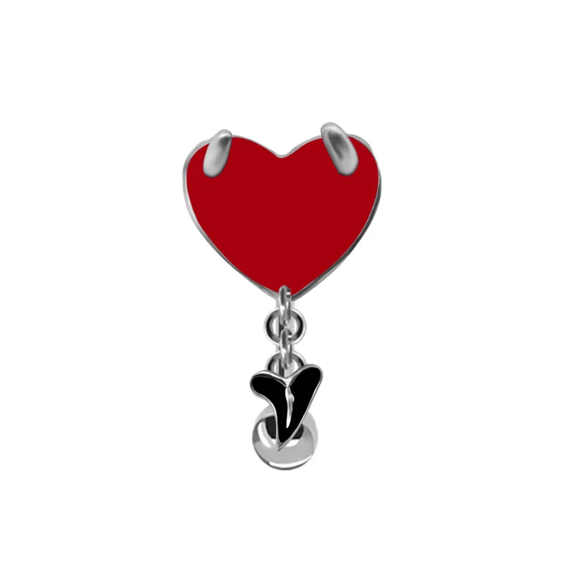 YICAI Gothic 316L Stainless Steel Black Red Bat Navel Piercing For Women Spiders Heart Wings Belly Button Rings