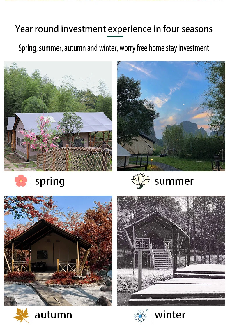 Outdoor Glamping Luxury Bell Canvas Roof Top Cabin Trade Show Hotel Tents