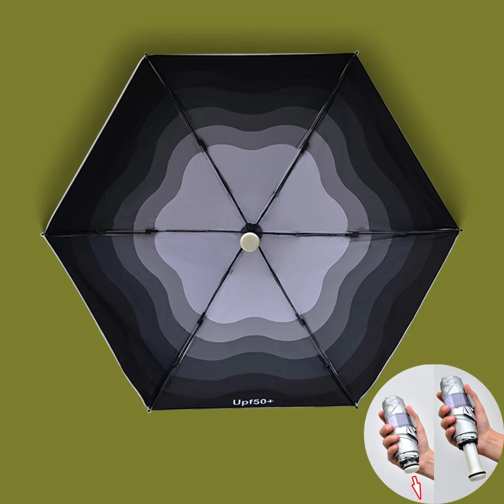 Small batch customization Full plate printing 5 folding UV protection capsule Pocket super tiny umbrella Agile supply chain