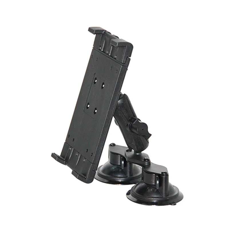 flexible rugged tablet bracket aluminum daul suction cup car tablet holder for ipad holder car windscreen