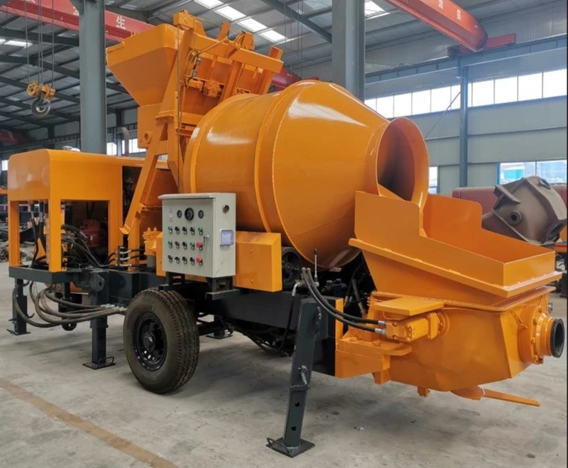 self loading cement mixing diesel driven concrete mixer with pump/portable concrete pump and mixer for concrete conveying