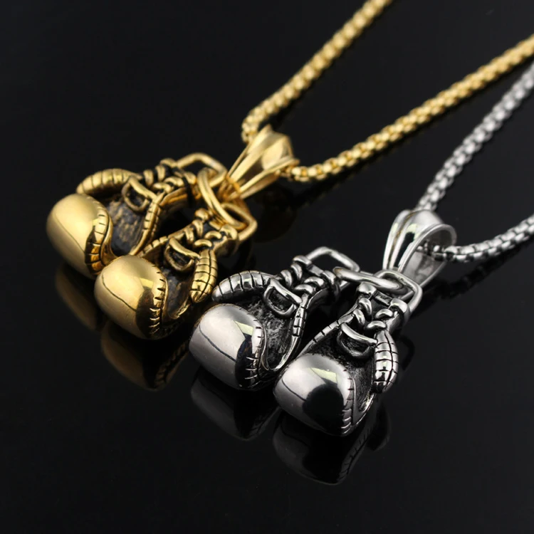 Fashion Mini Boxing Pendant Necklace Fitness Jewelry for Men Boys Gift