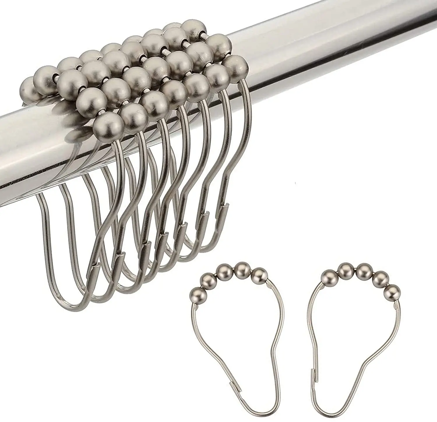 curtain rod without drill ring clips iron beads shower curtain hooks shower curtains