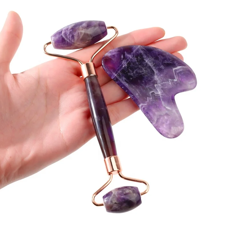 skin rejuvenation natural stone massage royal jade amethyst facial roller