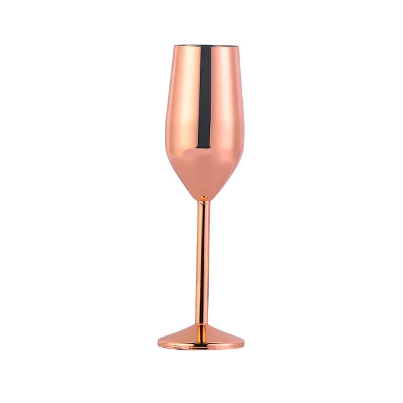 Hot Sale Rose Gold Champagne Toasting Flute Stainless Steel 9oz Wedding Champagne Glass Flute Luxury
