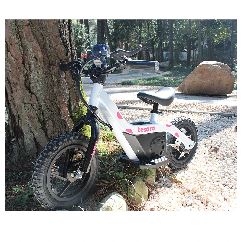 12 Inch 24V 100W Children No Pedal Bike Electric Powered Kids Balance Bike With Removable Li-ion Battery