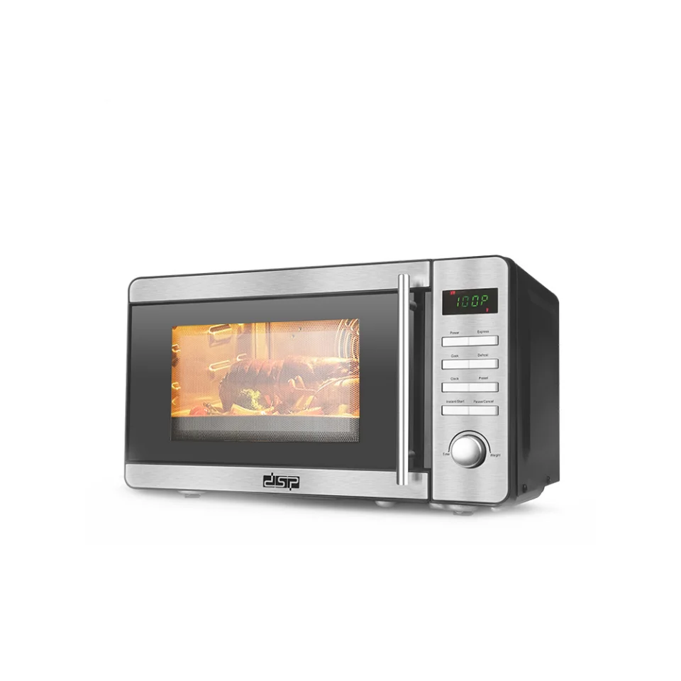 2024 New electric LED digital panel DSP Kitchen Quick cooking microwave with LED stainless steel display countertop 20L