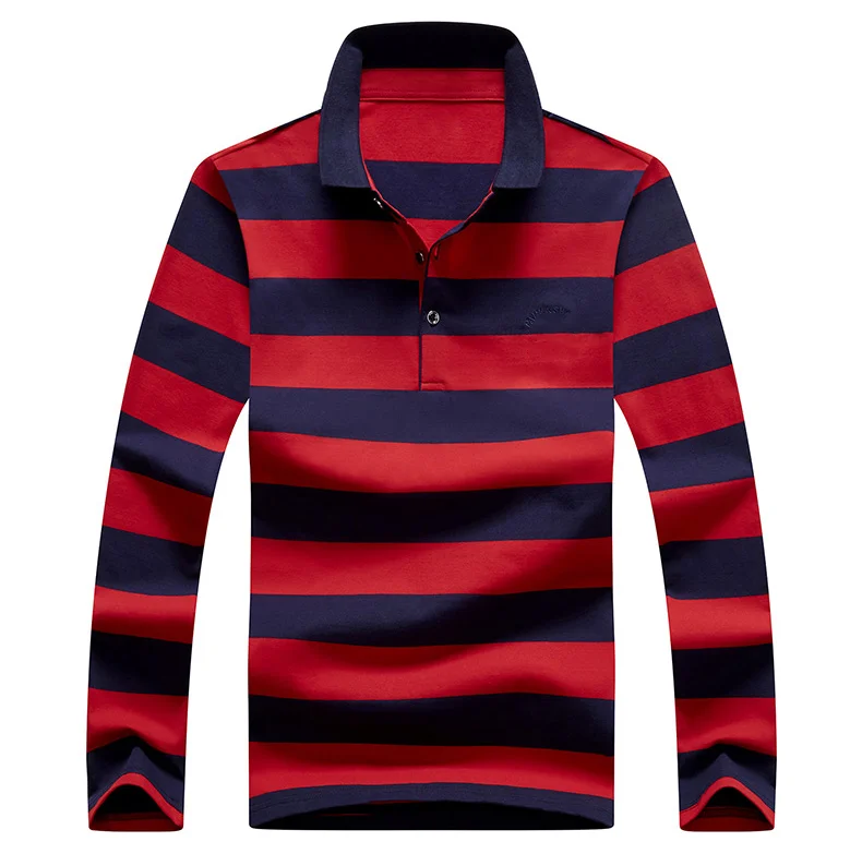 OEM Мужская Вшитая полосатая спортивная рубашка поло с длинным рукавом для регби 100% хлопок