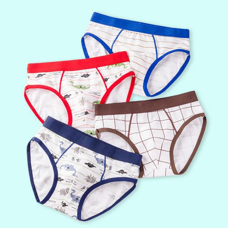 
boys underwear briefs thongs underwear Dinosaur MR been checked striped cartoon print cotton kids boy briefs 