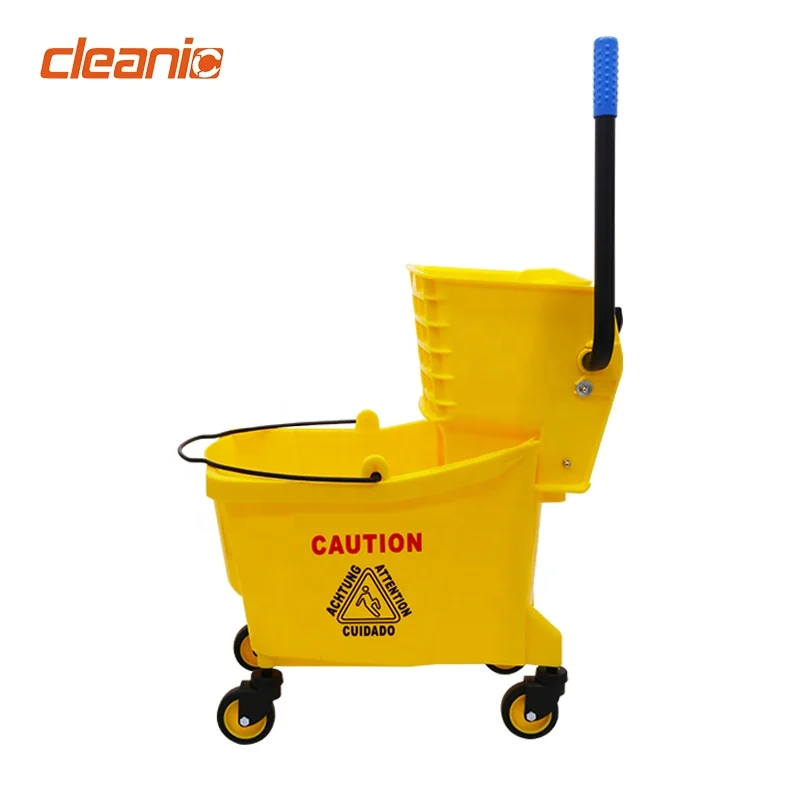 Restaurant janitor supplies 20 litre 5 gallon ergonomic commercial small kentucky mop bucket with downpress wringer