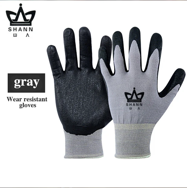 Industrial Heavy Duty Construction Nylon Rubber Coated Wrinkle Palm Construction Saftey Working Gloves for Hand Protective
