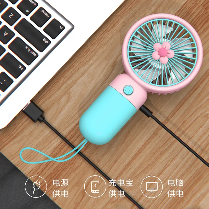2022 cute ventilador mini fruit ABS Low noise USB rechargeable handheld hand eyelash air cooling cordless portable fan