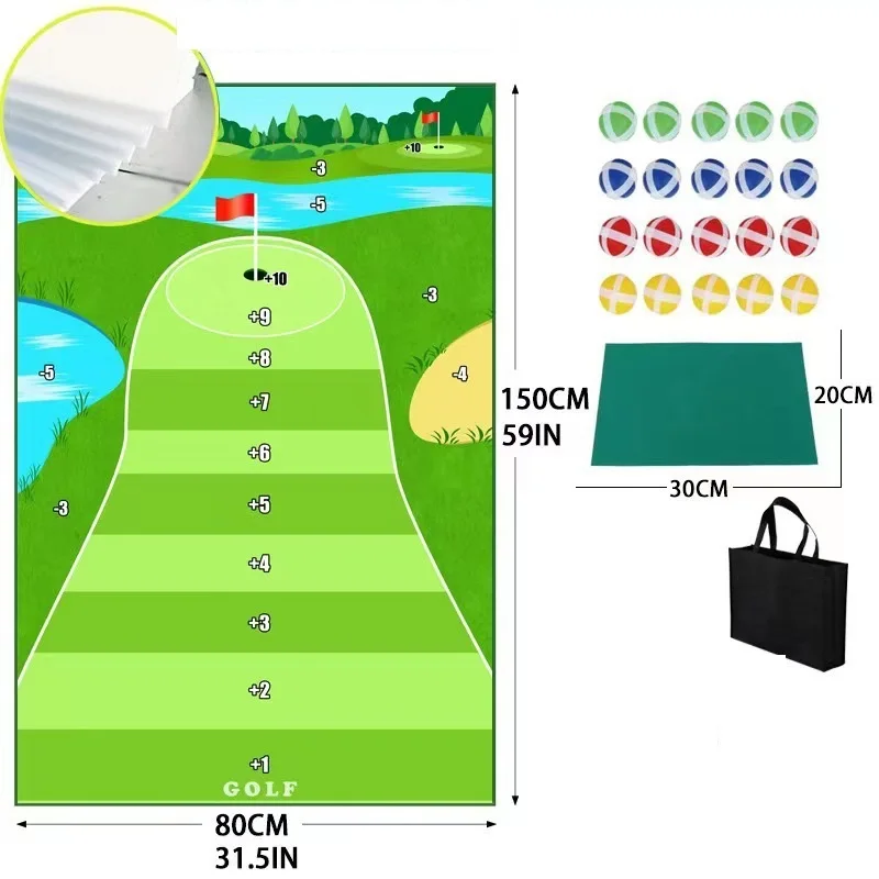 Chipping Golf and darts mat Tour Backyard Golf Cornhole and Pong target velcro-s hitting Indoor or Outdoor Chipping practice