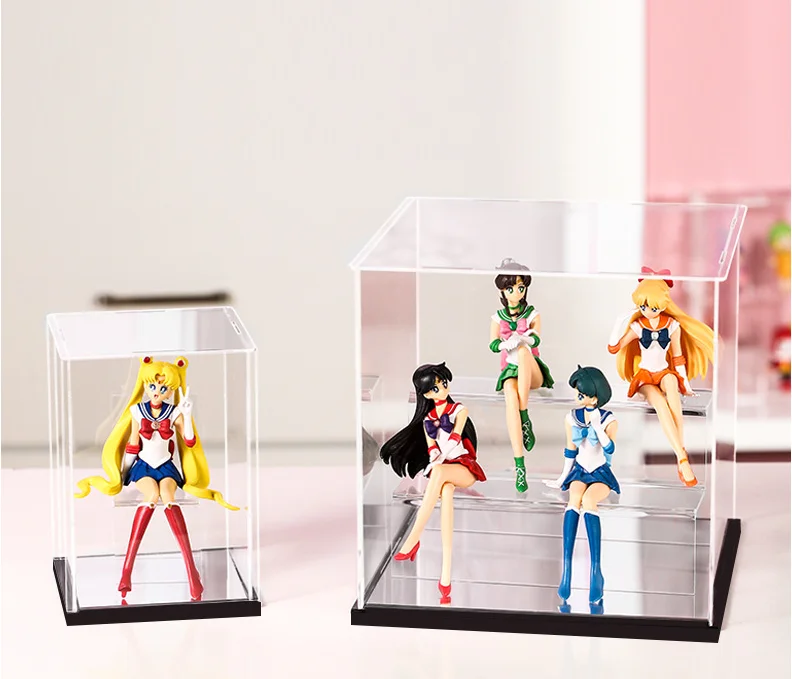 Custom acrylic plastic sheet case clear plexiglass display gift 5 side box with lid rectangle storage acrylic box
