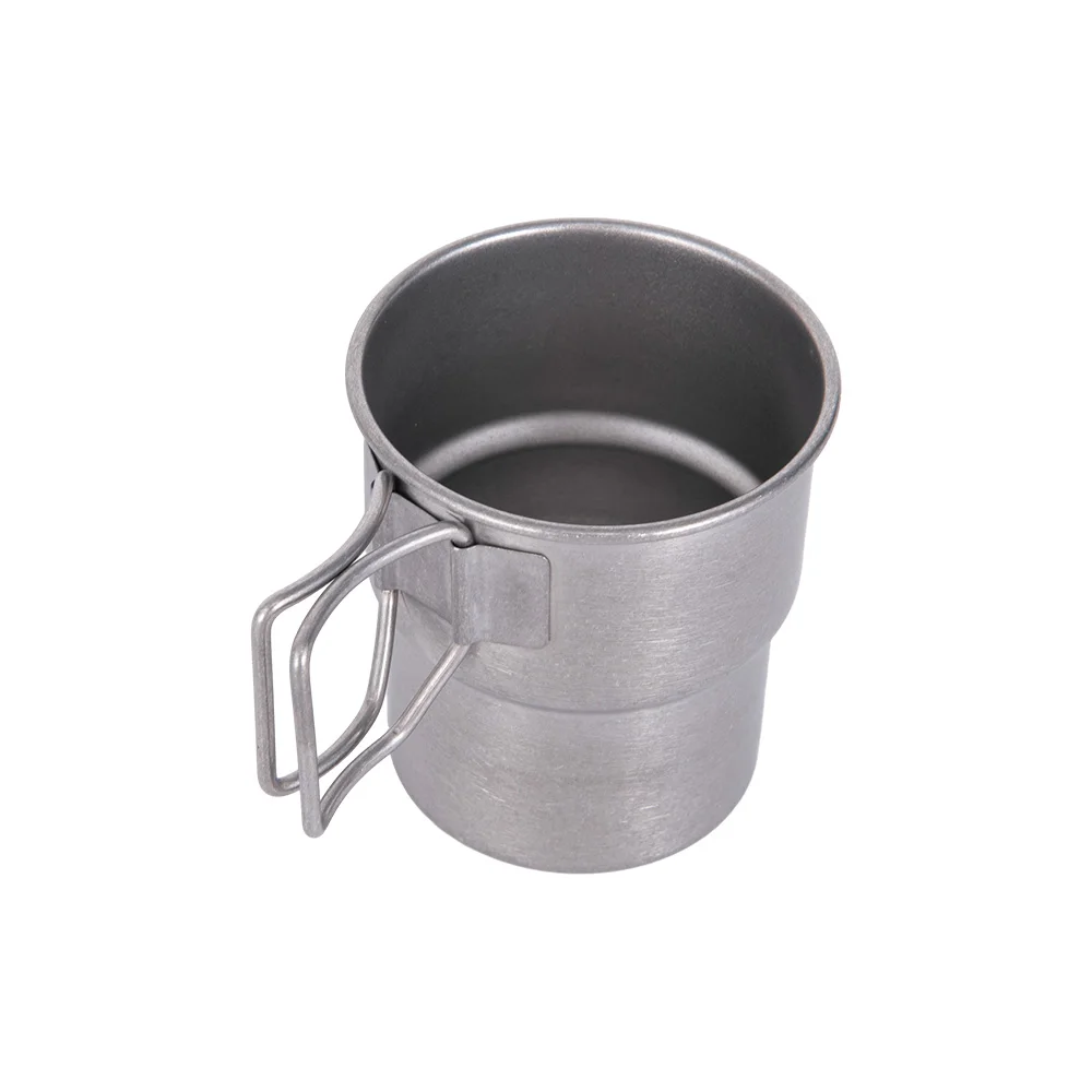 Ultralight Stainless Steel 304 Cup Camping Water Cup Mug Outdoor Camping Picnic Coffee Water Cup Mug with Foldable Handle