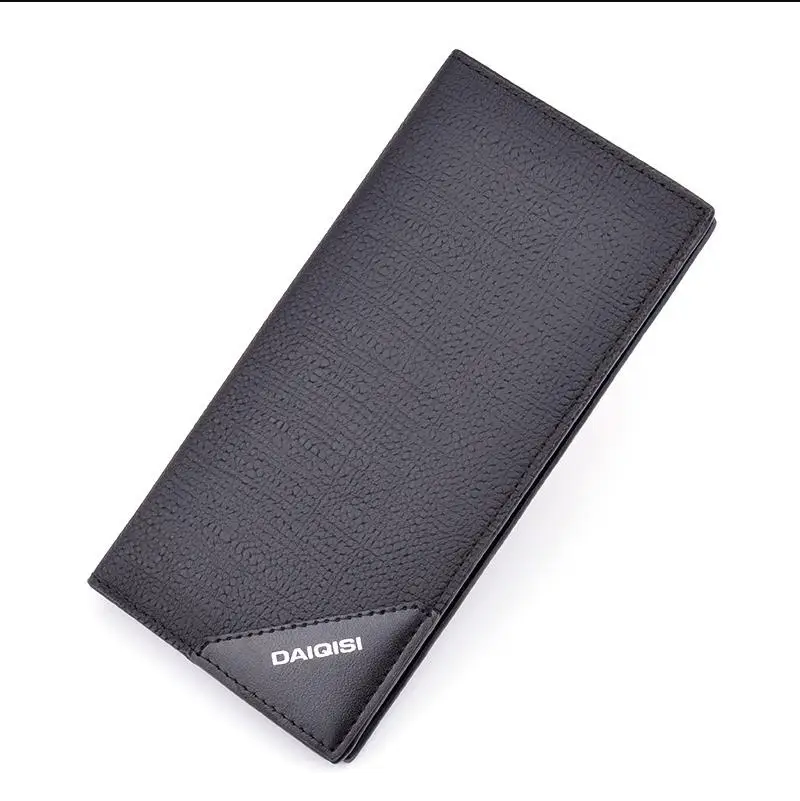 New Fashion Custom PU Leather Fold Multi Card Men Long Wallet for Men