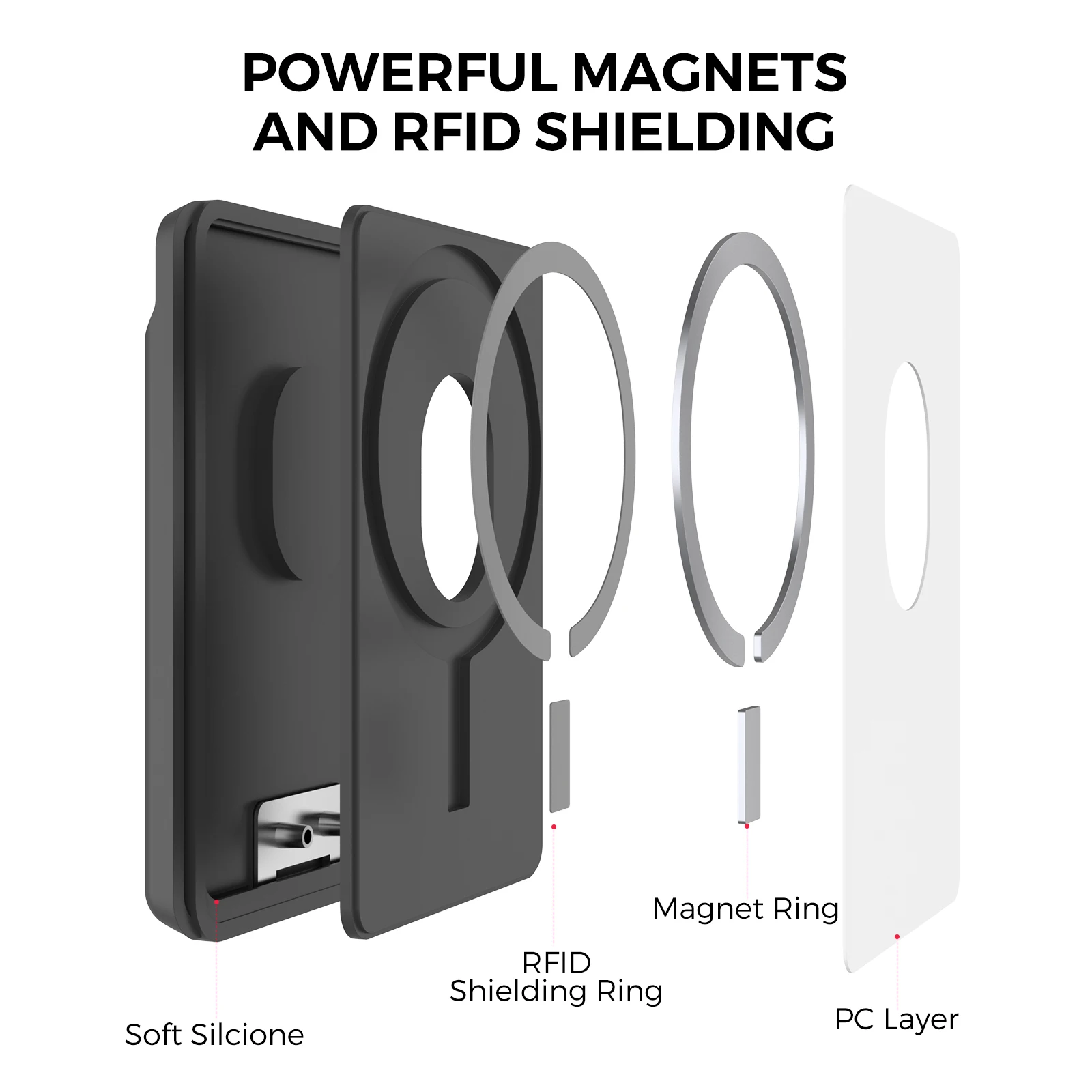 Складной силиконовый Магнитный кошелек MagSafe для iPhone 12 13