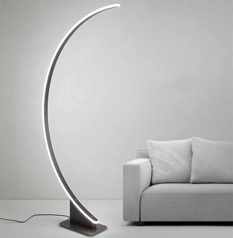 Modern Minimalist Arc Iron Floor Lamp New Trend Simple Arched Design LED Light Source for Living Room Standing Floor Lamp