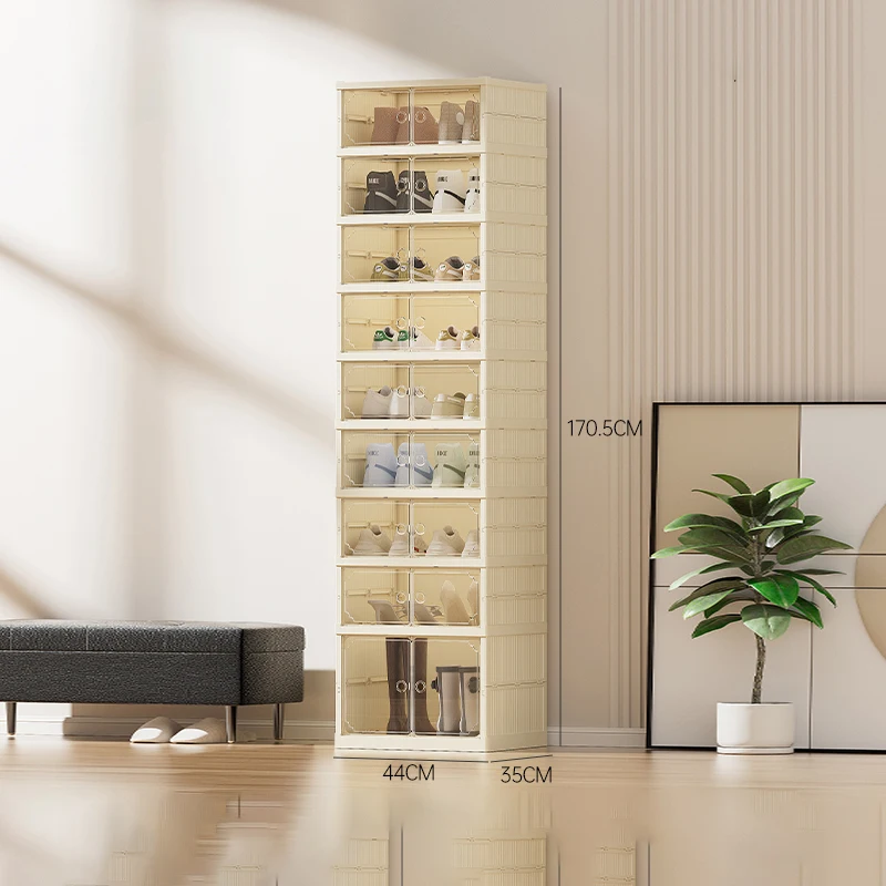 Nine floors New large size Hot sale plastic stackable shoe storage box for home organization Transparent shoe rack