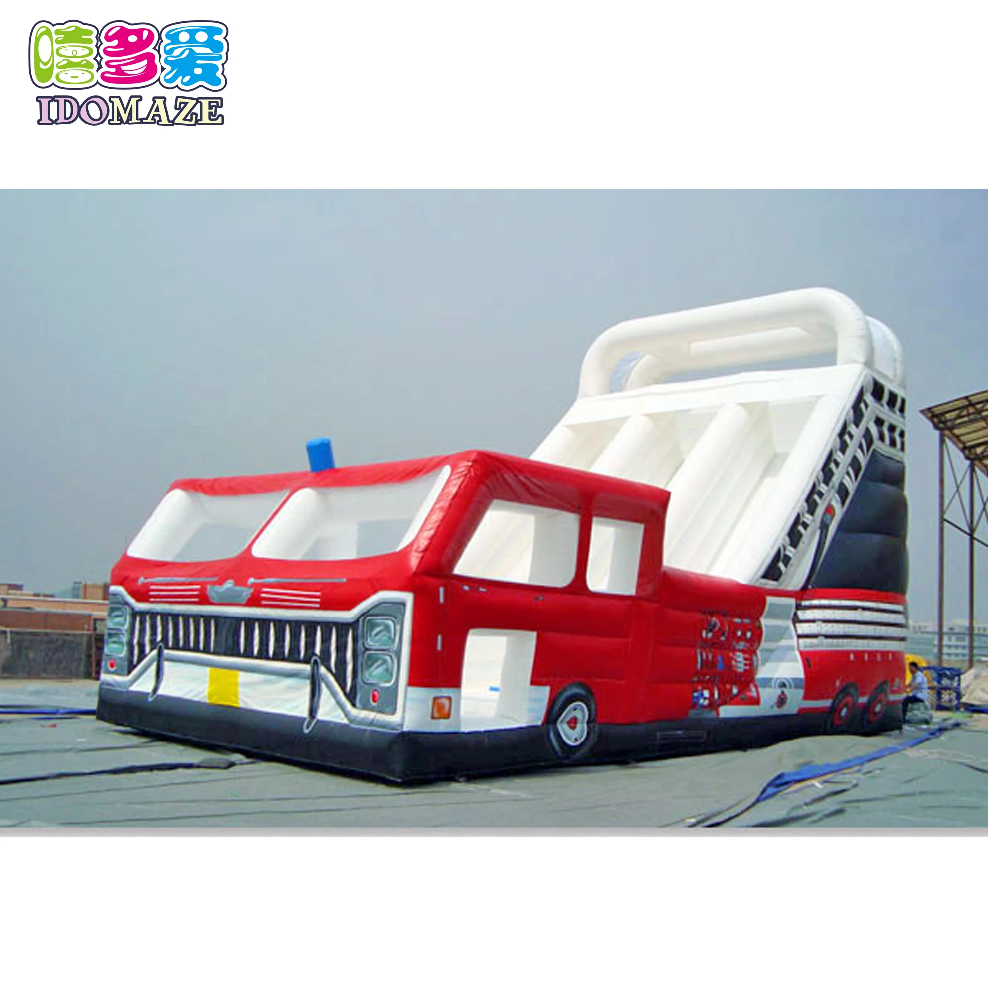 guangzhou eco friendly commercial truck giant inflatable bouncy castles with slide