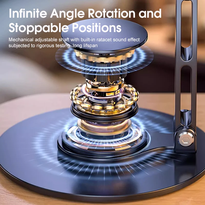 2023 Newest Anti Shake Foldable Desktop Aluminum Cell Phone Tablet Stand 360 Rotating Mobile Phone Holder