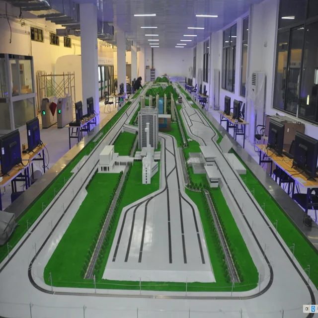 
Landscape HO scale model diagram with train track and train can move 