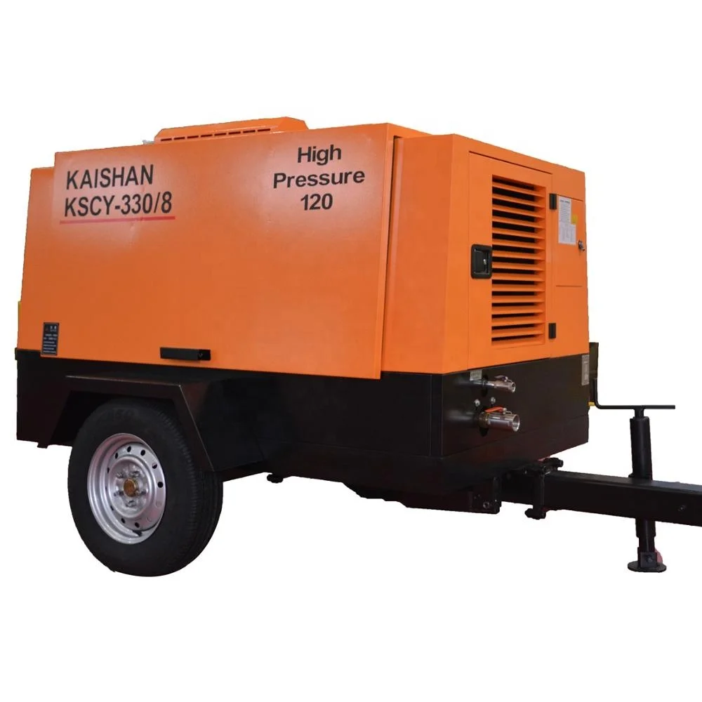 China factory sale mining used portable diesel 450 cfm air compressor with drill rig