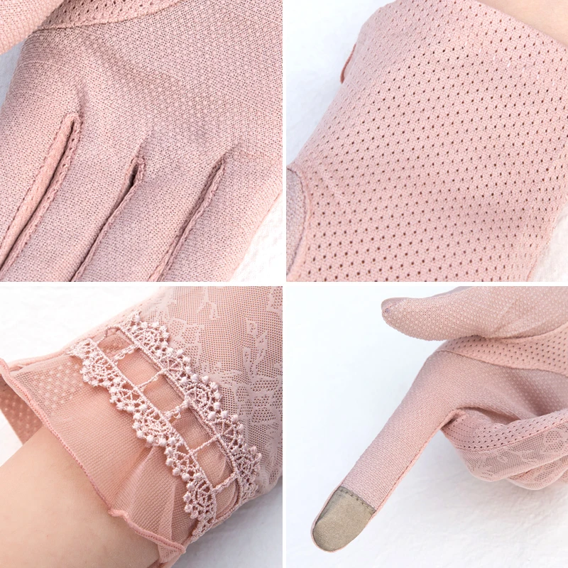 YD4025 Custom Fashion Summer UV Sun Protection Women Ladies Safety Party Wedding Lace Bridal women Car Driving Gloves