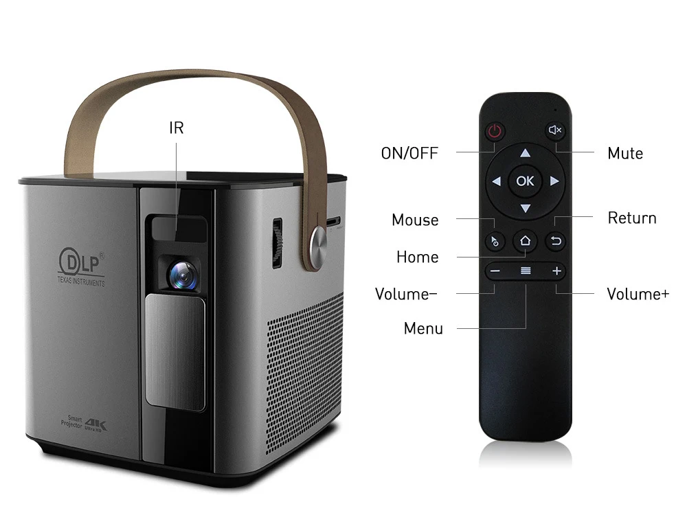 Mini Beamer 1080p 4k Android DLP Texas Instruments Smart Mini Led Pocket Projector