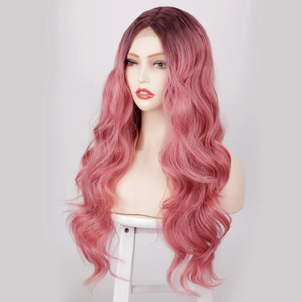 
Synthetic 26inches Explosion style wig European and American ladies fashion big wave long curly hair cosplay wig Real hair 