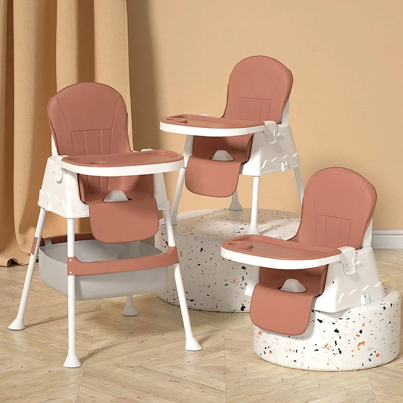 Wholesale ODM/OEM logo Portable children Table Foldable  Feeding Dining Chair 3 in 1 Adjustable Height kids baby high chair