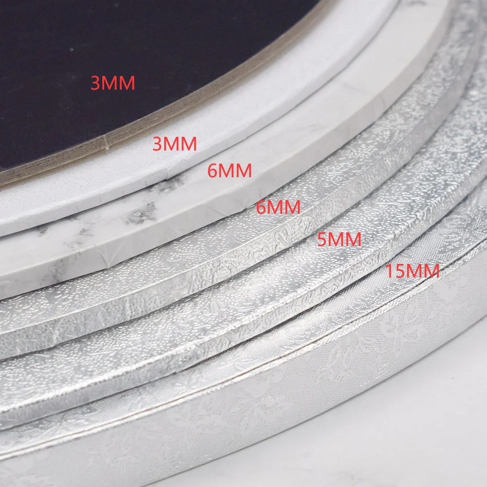 XJH Round Drums Glossy Laminated Masonite MDF Cake Board 6 8 10 Inch Heart Shaped Cake Drum 12 14 Inch MDF 5mm Cake Board