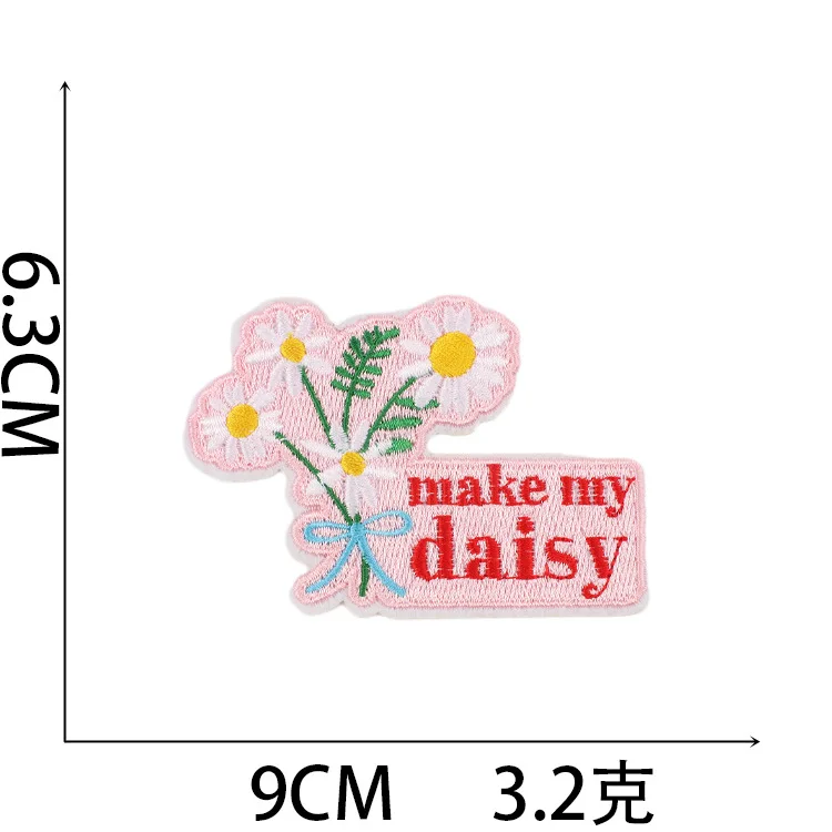 Lucky Girl Okay DIY Patches Embroidery For T-Shirt Iron On Appliques Clothes Jeans Stickers Badges Parche Japanese Fish