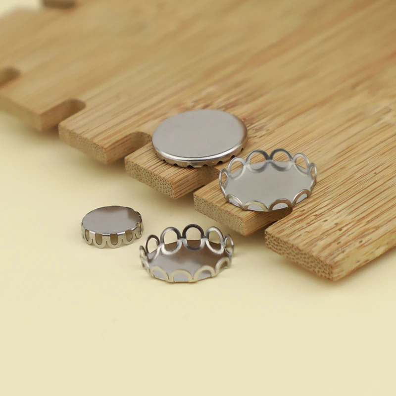 Manufacturers Wholesale Jewelry Accessories Round Earrings Brooch Accessories 316 Stainless Steel Gem plate