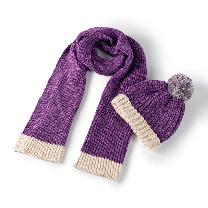 New design Textures Scarves Autumn Winter Warm Shawls Shiny Solid Chenille Yarn Cozy Knit Scarf