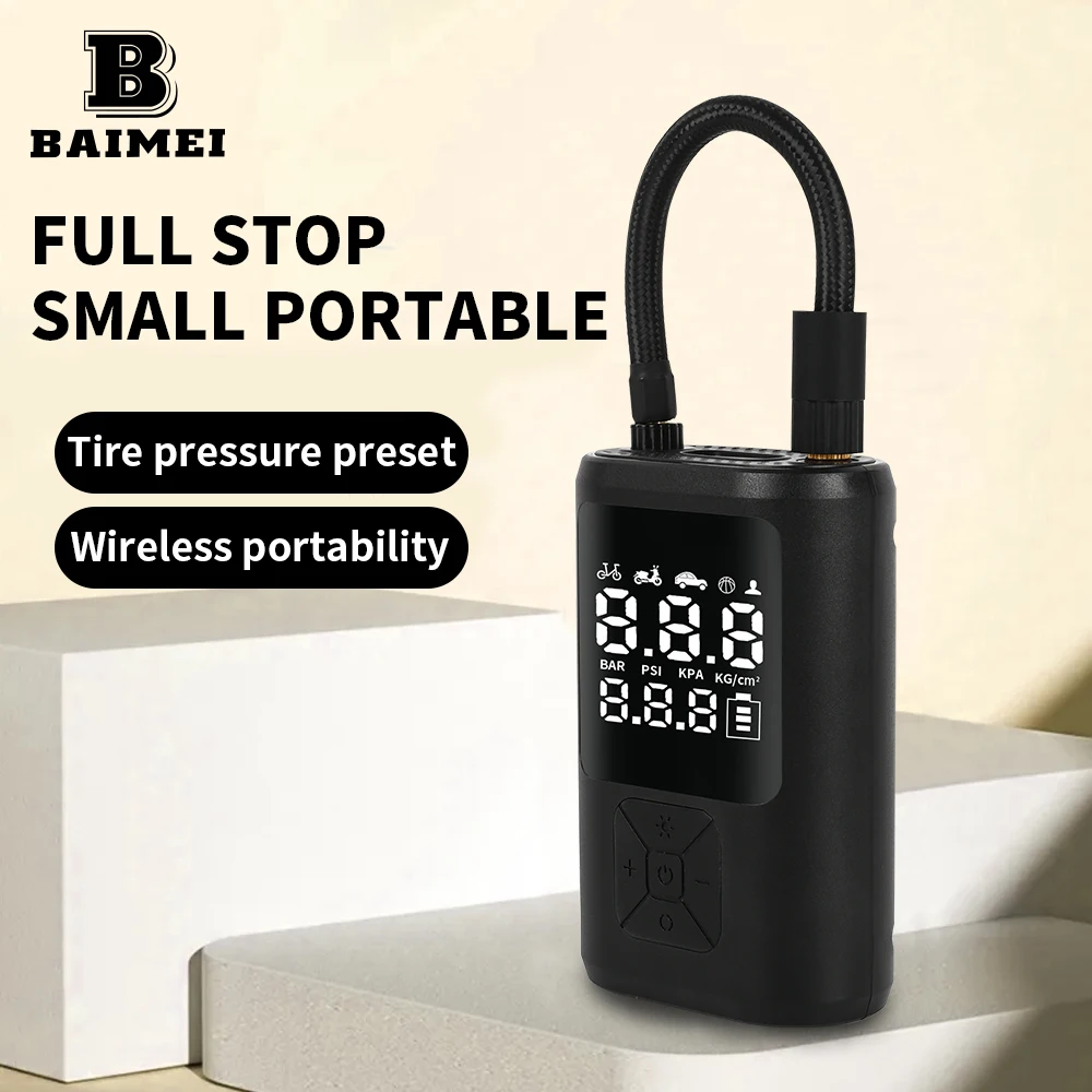 BM Mini Wireless Electric Portable Rechargeable Car Air Compressor Pump Digital Tire Inflator For Car Bicycle