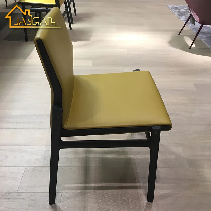 Simple luxury nordic wood restaurant chairs modern dinning room furniture leather chairs design upholstered armless dining chair